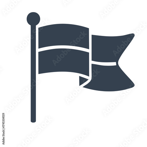 Waving Flag Vector Icon Simple Symbol for Map Marker or Target Destination