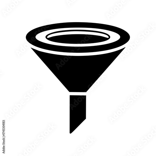Filter Funnel Glyph Icon for Sales and Marketing Concepts