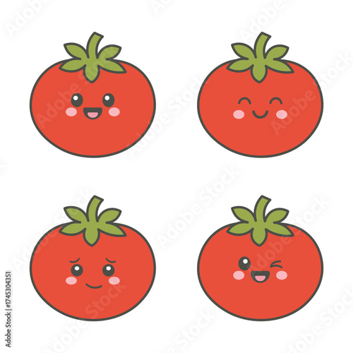 CUTE TOMATO FACES COLORING PAGE | Fun Fruit and Vegetable Activity for Kids and Preschoolers | Food-Themed Learning Sheet