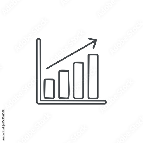 Financial Growth Graph with Upward Arrow: Data Analytics and Business Success