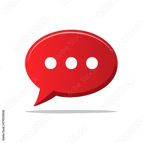 Red speech bubble icon with three white dots suggesting a dialogue or message