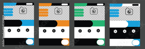 Modern Corporate Marketing Flyer Template 2025. Editable Vector Layout with Photo Placeholder, Icons, and Color Variants for Business Promotion and Digital Advertising