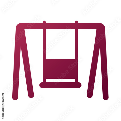 Maroon Gradient Baby Swing Icon for Childrens Playground Fun and Child Development Play