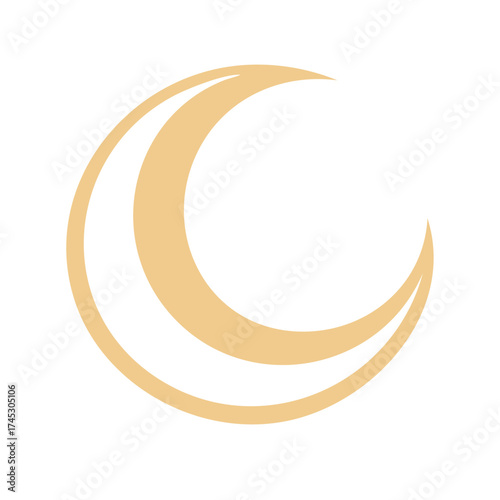 Stylized Crescent Moon Shape Abstract Graphic Design