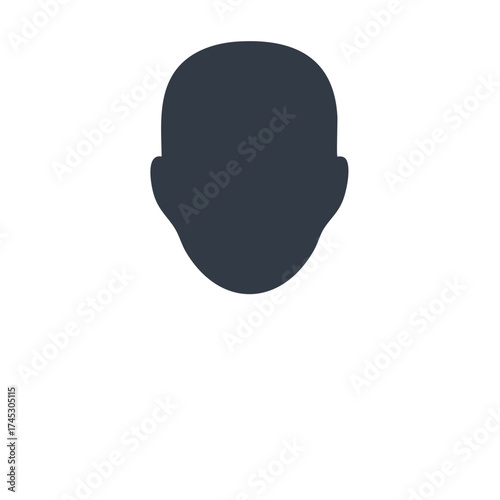 Minimalist human head silhouette icon generic user profile avatar symbol