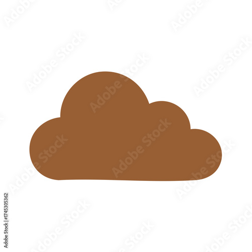 Stylized Cloud Illustration Warm Brown Hue Dreamy Sky Clipart Earth Tones