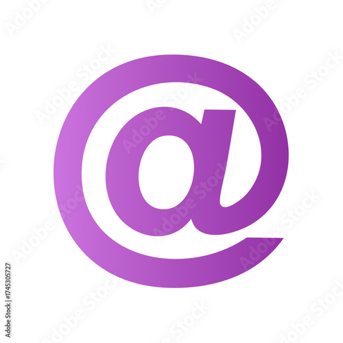Purple at symbol with gradient effect on white background