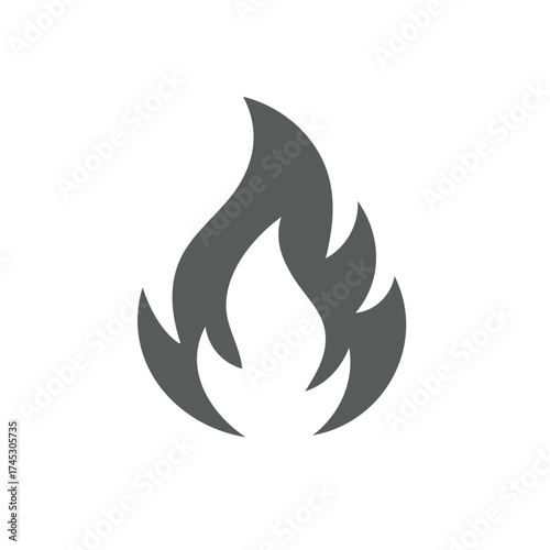 Fire flame icon symbol. Simple flat vector graphic illustration of a blaze or bonfire.