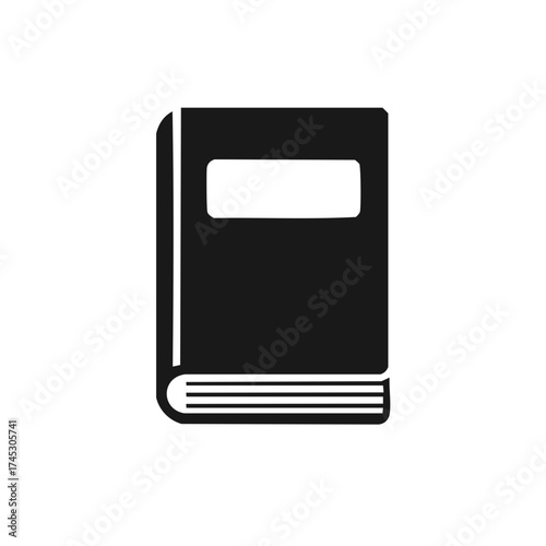 Hardcover book vector icon, simple flat glyph for school, library, and education