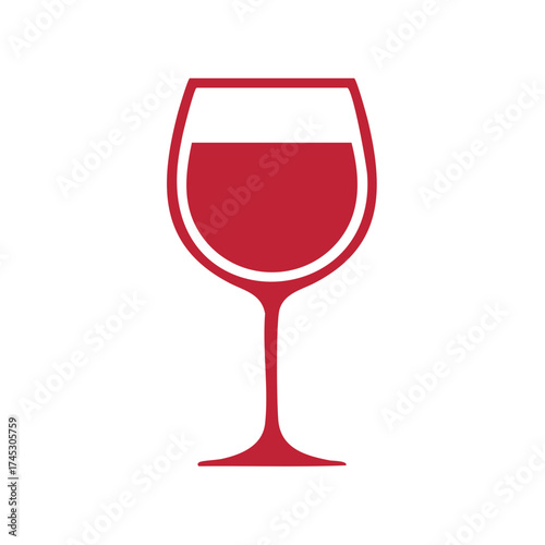 Red wine in a stemmed glass vector illustration