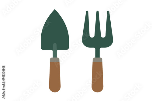 Essential gardening hand tools: trowel and fork for planting and cultivating soil