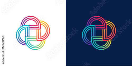 D initial logo rotation