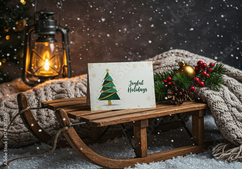 Xmas Greeting Card Mockup