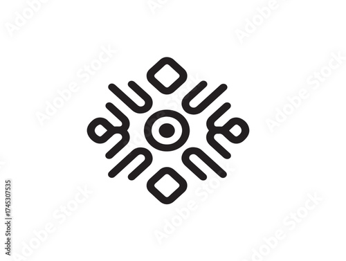 Internet of Things icon 2D vector line art for smart devices and connectivity