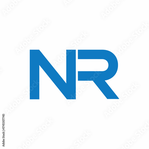 Free Download Blue NR logo with overlapping letters on a white background. - GFXLoad