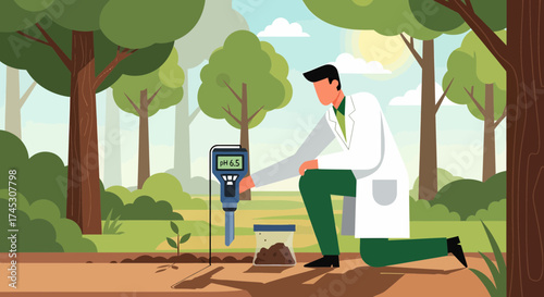 Scientist Examining Soil Quality For Sustainable Forest Growth