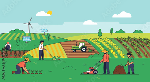 Sustainable Agriculture And Renewable Energy On Farming Landscape