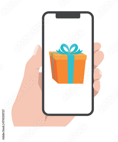 スマホの画面　オンラインギフト　イラスト