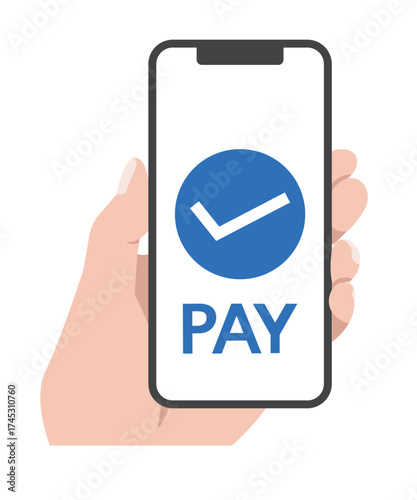 スマホの画面　電子マネー　ペイ　イラスト