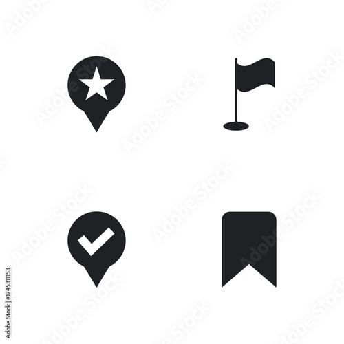 Favorites, Flags, and Location Marker Solid Icons