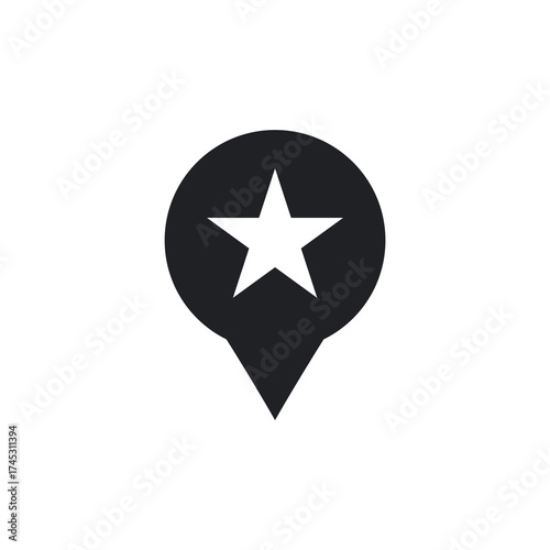 Favorite Star Location Pin UI UX Solid Icon