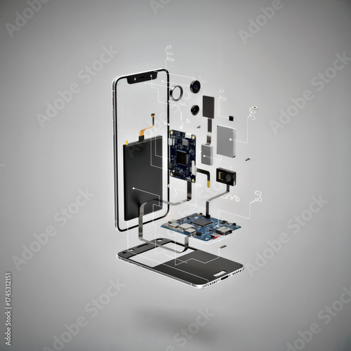 Exploded View of Modern Smartphone Components for Technology Insights