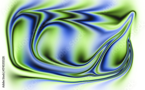 Abstract swirling blue and green organic fluid motion