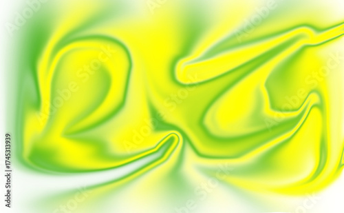 Abstract swirling yellow and green liquid marbling pattern