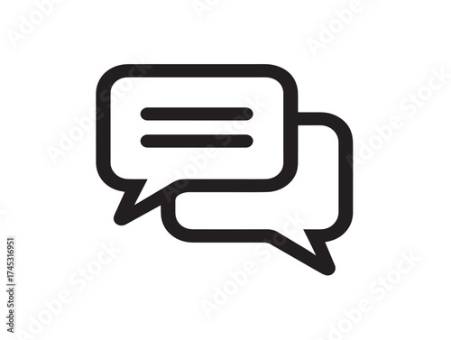 Messaging icon 2D vector line art in a clean minimalist illustration for text