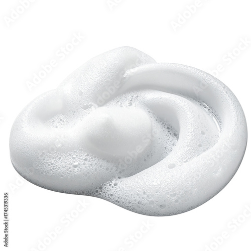 White Soap Foam with Bubbles Texture Isolated on Transparent Background, PNG