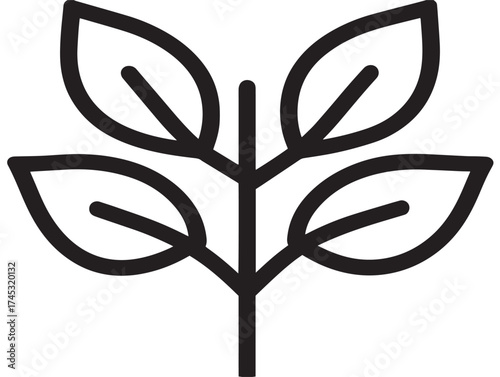 Nature icon 2D vector line art in a clean minimalist environmental concept