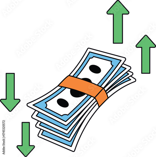 Money Transfer Arrows Cash Icon