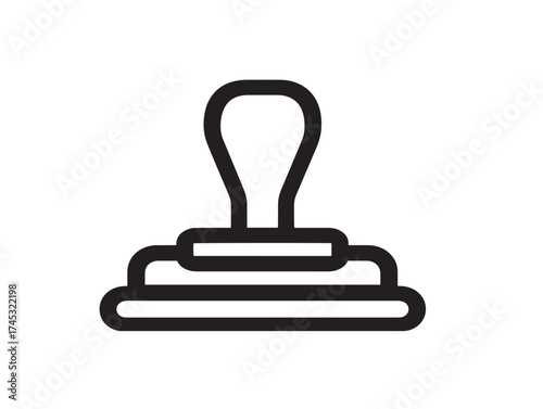 Notary icon 2D vector line art in a clean minimalist professional legal service