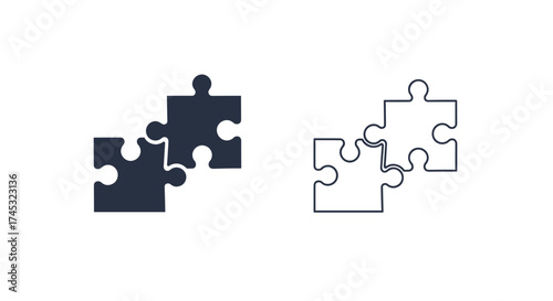 Two puzzle pieces fitting together perfectly illustrating teamwork and collaboration.