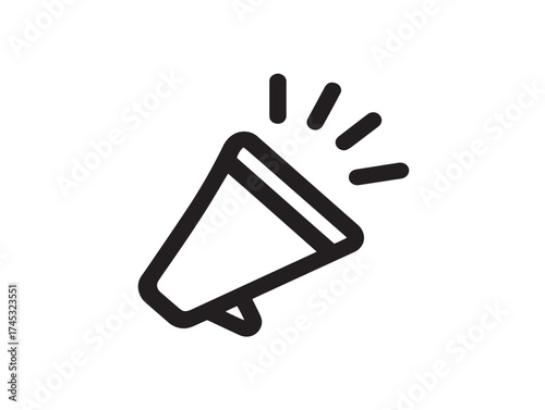 Notifications icon 2D vector line art in a clean minimalist system update message