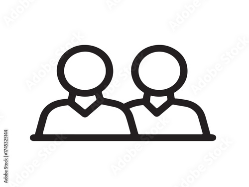 Online meeting icon 2D vector line art in a clean minimalist video conference