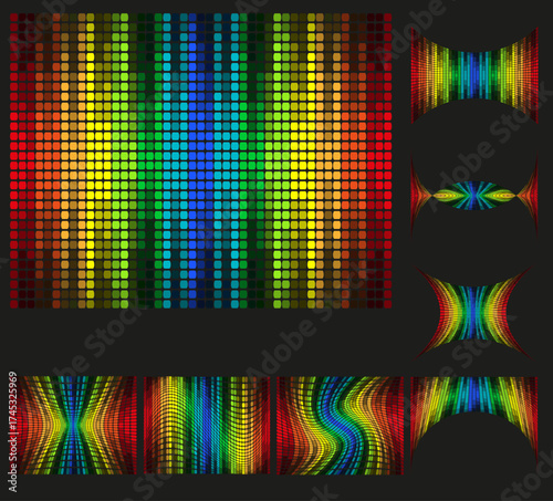 multicolored graphic equalizer abstract cartoon stock vector illustration isolated on black background