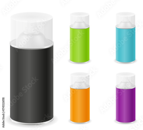 paint spray in a metal can container cartoon stock vector illustration isolated on white background