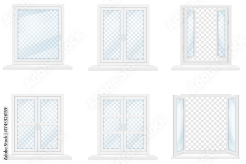 plastic home window cartoon stock vector illustration isolated on white background