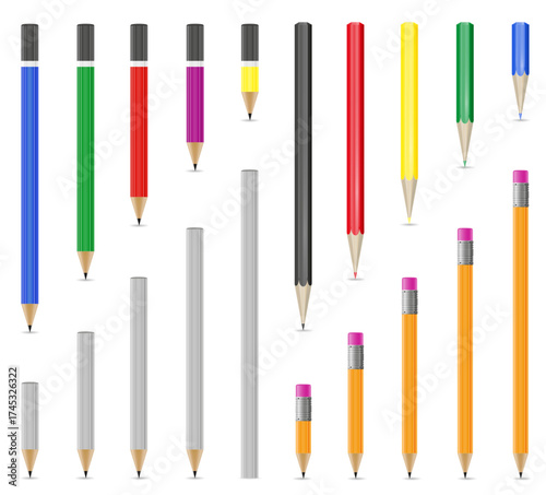 wooden sharpened pencils cartoon stock vector illustration isolated on white background