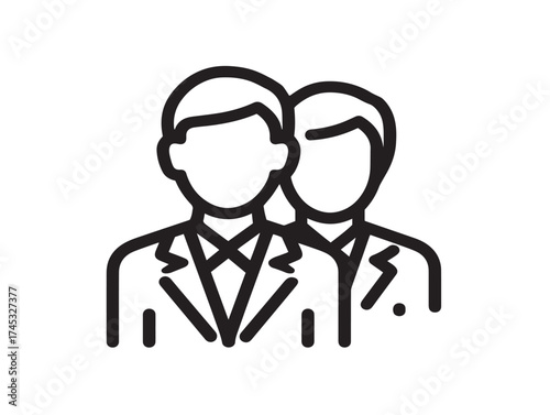 Outsourcing icon 2D vector line art in a clean minimalist business process symbol