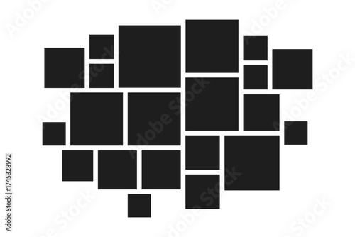 Photo gallery mosaic collage. Mood board, scrapbook grid vector illustration