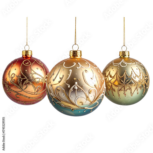  Transparent PNG available Three hanging Christmas balls isolated on transparent background By Kruwt 