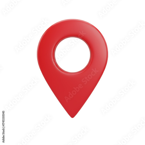 Free Download Sleek scarlet location marker with transparent essence, isolated for versatile design application, - GFXLoad