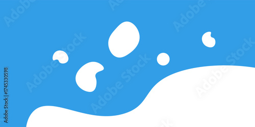 Art poster fresh milk with splashes on a background. Vector illustration in flat minimalistic style. disign