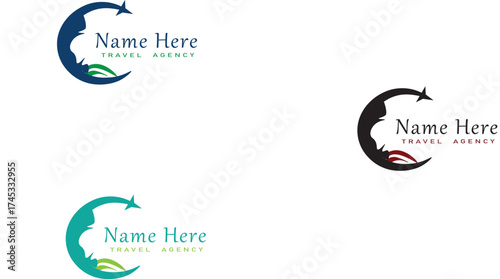 Travel Agency Logo Idea - Modern Globe and Airplane Icon