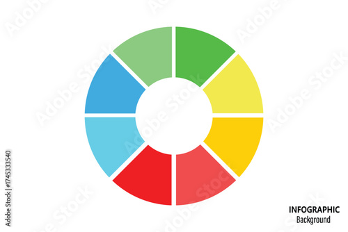 Business Infographic Chart Template Venn Diagram 8 Options Presentation Steps with Vector Illustration. Venn Diagram Elements