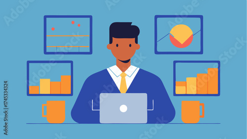 A conceptual imagery of a trader analyzing multiple screens filled with charts and graphs emphasizing the intensity and focus of digital trading.