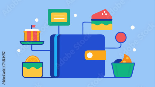 A digital wallet linked to a food delivery app featuring various payment options such as credit cards digital wallets and loyalty points.