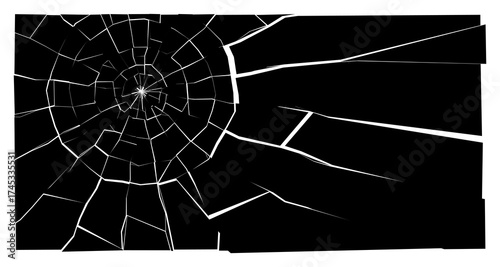 Broken screen texture with cracked surface and shattered glass. Realistic smartphone or window damage effect for design mockups or vfx overlays.